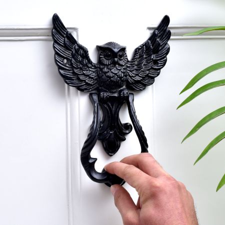 Black Owl Iron Door Knocker