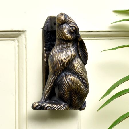 Antique Sitting Rabbit Iron Door Knocker