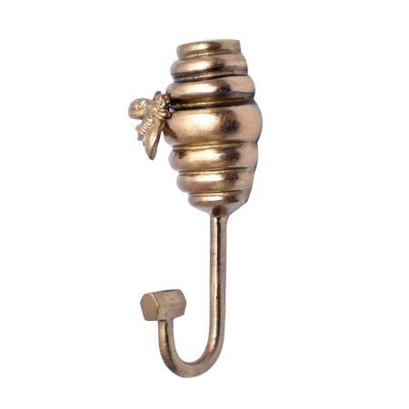 Bee Honeycomb Aluminum Hook In Golden Finish