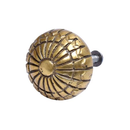 Engraved Flower Aluminum Knob