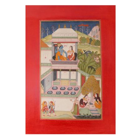Cloth Painting Of Baramasa The Month of Vaishakha