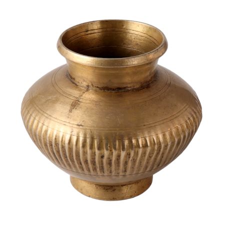 Engraved Brass Water Storage Vessel Or Lota