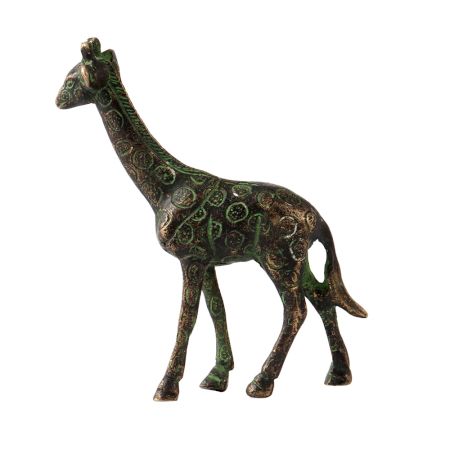 Standing Brass Giraffe Statue