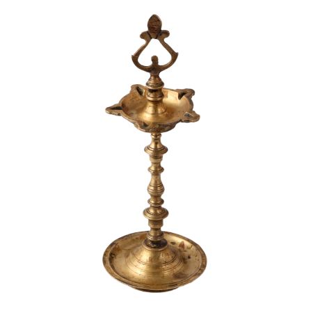 Brass Ceremonial Karaikudi Lamp With Seven Wicks
