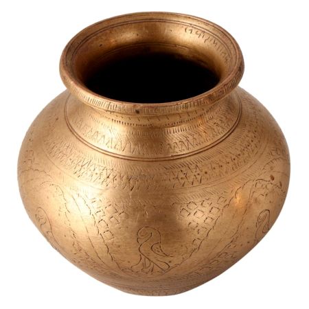 Engraved Ritual Brass Water Pot