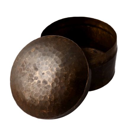 Brass Jewelry Box In Old Hammered Finish