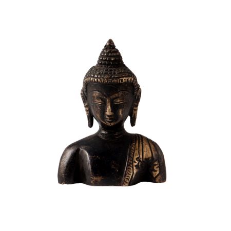 Black Brass Buddha Statue In Meditation