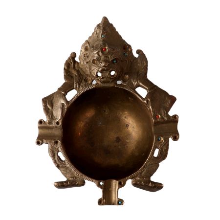 Tibetan Mahakala DeityÂ Brass Ashtray