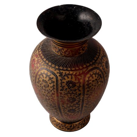 Hand Painted  Brass Mughal Design Flower Vase