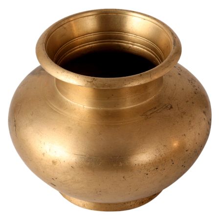 Vintage White Bell Metal Brass Pot