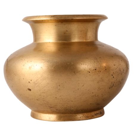 Vintage White Bell Metal Brass Pot