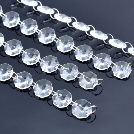 Crystal Clear GlassÂ Garland Strand Chandelier Hanging With 50 Beaded ChainÂ (45 Inch)