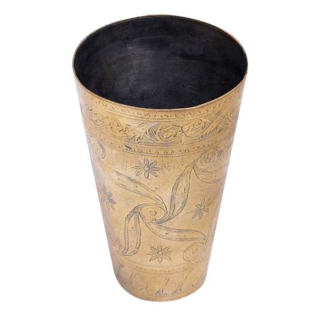 Floral CarvingÂ Brass Punjabi Lassi Glass
