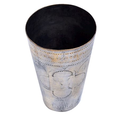 Brass Rural Lassi Glass With Big Flower Design