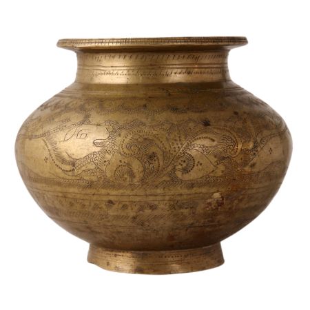 Traditional Engraved Bronze Water Pot