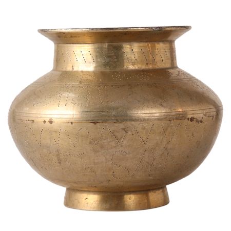 Glossy Dotted Brass Water Pot