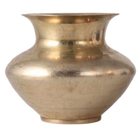 Traditional White Metal Alloy Kalash for Hindu Rites