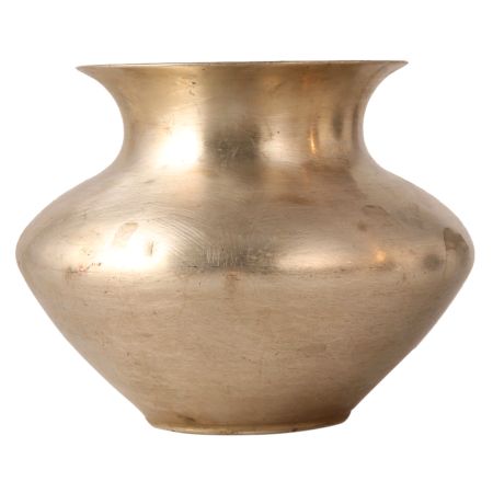Indian Shiny White Metal Alloy Pot