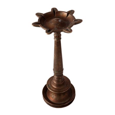Handmade Brass Oil Diya Light Stand from South India