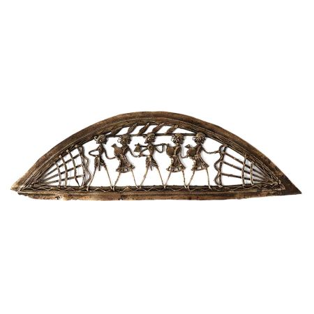 Brass Dhokra Wall Hanging Inverted Boat Tribal Figurines
