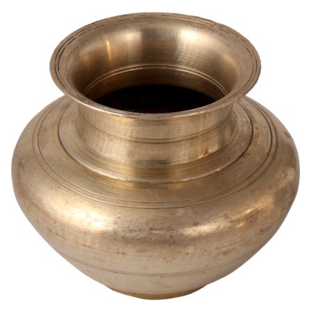 Glossy Gangajal Water Pot Carved with Circular Rings