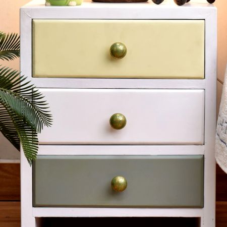 Brass Green Floral Cabinet Knobs