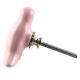 Solid Pink Ceramic Bird Cabinet Knob