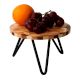 Wooden And Resin Geometric Cake Stand With Iron Legs