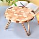 Wooden And Resin Geometric Cake Stand With Iron Legs