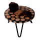 Wood And Resin Discs Design Iron Cake ServerÂ Stand