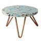 Blue Speckled Resin Cake Stand With Iron Legs