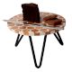 Honeycomb Wood And Resin Cake Stand With Iron Legs