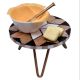 Wood Resin Modern Flower Cake Stand With Iron Legs