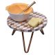 Wood and Resin Cake Stand with Iron Legs