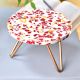 Red Speckled Chips Wood Resin Cake Stand With Iron Legs