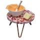 Red Speckled Chips Wood Resin Cake Stand With Iron Legs