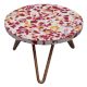 Red Speckled Chips Wood Resin Cake Stand With Iron Legs