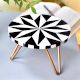 Retro Black And White Cake Stand Made With Wood And Resin With Iron Legs