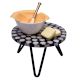 Round Discs Wood And Resin Cake Stand With Iron Legs