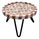 Boho Earth Solid Wood And Resin Cake Side Stand With Iron Stands