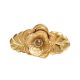 Golden Rose Flower On Leaf Aluminum Knob