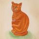 Orange Cat in a Watercolor Painting