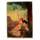 Raja Ravi VarmaÂ Paper Print OfÂ Mohini on a Swing