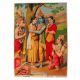 Rare Paper Print of Hindu Gods Scene of Bharat Milap