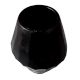 Black Glass Ribbed Vase