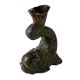 Brass Koi Fish Statue Candle Holder In Green Finish