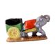 Hand Painted Elephant Cart Planter Or Spoon Stand
