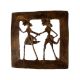 Square Brass Dhokra Tribal Folks Daily Activity Wall Hanging