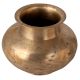 Round Engraved Holy Water Pot for Hindu Rituals
