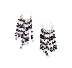 Black Beads Trendy Earrings in 92.5 Sterling Silver